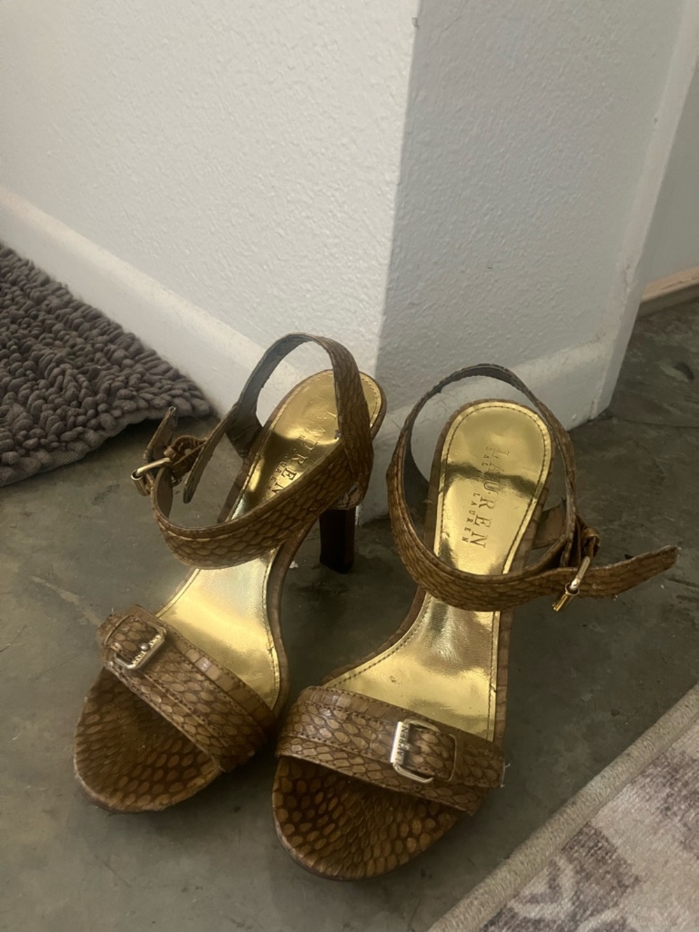 Ralph Lauren snakeskin platform sandals